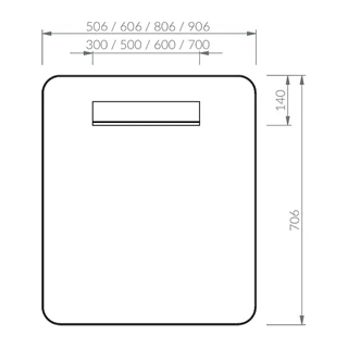 Ravak fürdőszobai tükör Strip 900x700 fekete, világítással