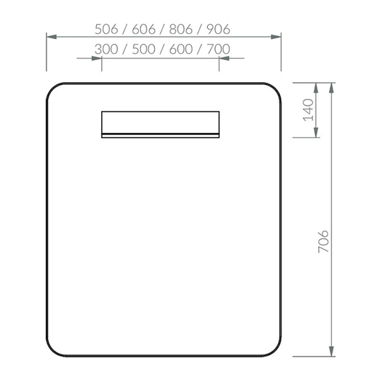 Ravak fürdőszobai tükör Strip 900x700 fekete, világítással