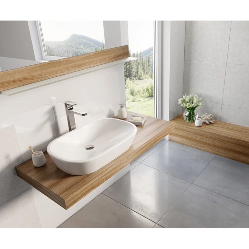 Ravak Ceramic O mosdó 600 fehér, 600x400x120 mm, túlfolyó nélkül
