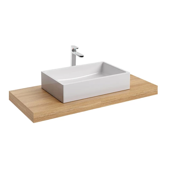 Ravak Formy 01 pultra ültethető mosdó 600 D, fehér, túlfolyó nélkül 