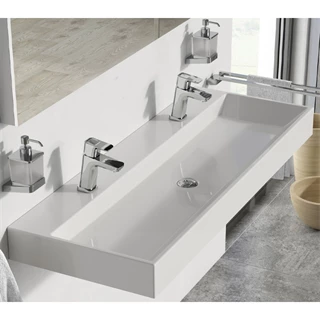 Ravak mosdó Natural Duo 1200x450 mm, két csaplyukkal, túlfolyó nélkül