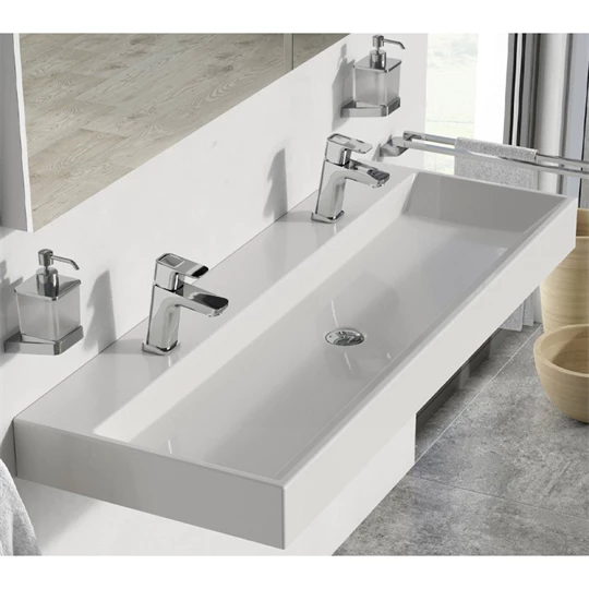Ravak mosdó Natural Duo 1200x450 mm, két csaplyukkal, túlfolyó nélkül