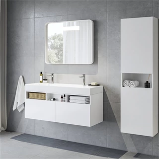 Ravak mosdó Natural Duo 1200x450 mm, két csaplyukkal, túlfolyó nélkül