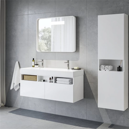 Ravak mosdó Natural Duo 1200x450 mm, két csaplyukkal, túlfolyó nélkül