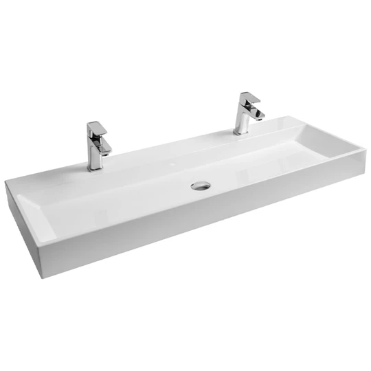 Ravak mosdó Natural Duo 1200x450 mm, két csaplyukkal, túlfolyó nélkül