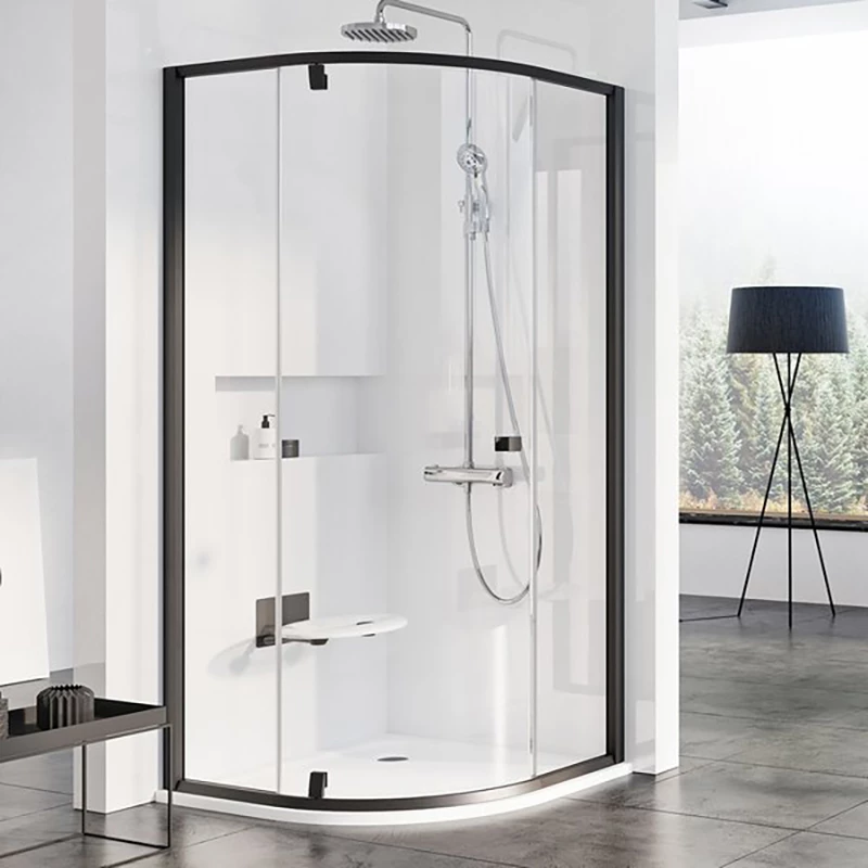 Ravak PSKK3-100 zuhanykabin fekete Transparent