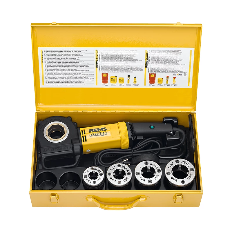 Rems Amigo 2 elektromos menetmetsző gép R 1/2" - 2" (540020)+Aquila 3B (120270)