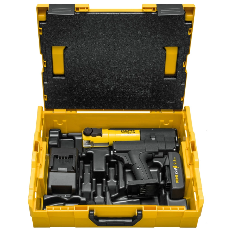 Rems Mini-Press 22V ACC Basic-Pack akkumulátoros présgép akkuval és töltővel L-Boxx-ban