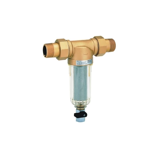 Honeywell Resideo Braukmann ivóvíz szűrő MiniPlus, átlátszó csésze, RM.100mikr. szűrő, 1/2", KM+holl., PN16, max 40°C