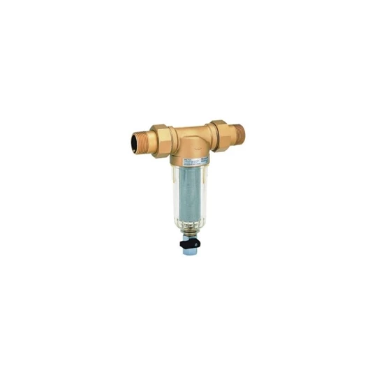Honeywell Resideo Braukmann ivóvíz szűrő MiniPlus, átlátszó csésze, RM.100mikr. szűrő, 3/4", KM+holl., PN16, max 40°C