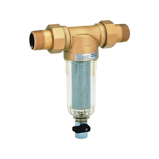 Honeywell Resideo Braukmann ivóvíz szűrő MiniPlus, átlátszó csésze, RM.100mikr. szűrő, 3/4", KM+holl., PN16, max 40°C