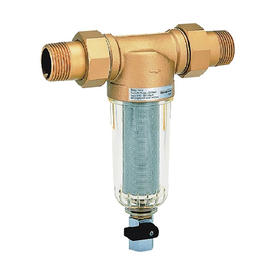 Honeywell Resideo Braukmann ivóvíz szűrő MiniPlus, átlátszó csésze, RM.100mikr. szűrő, 5/4", KM+holl., PN16, max 40°C