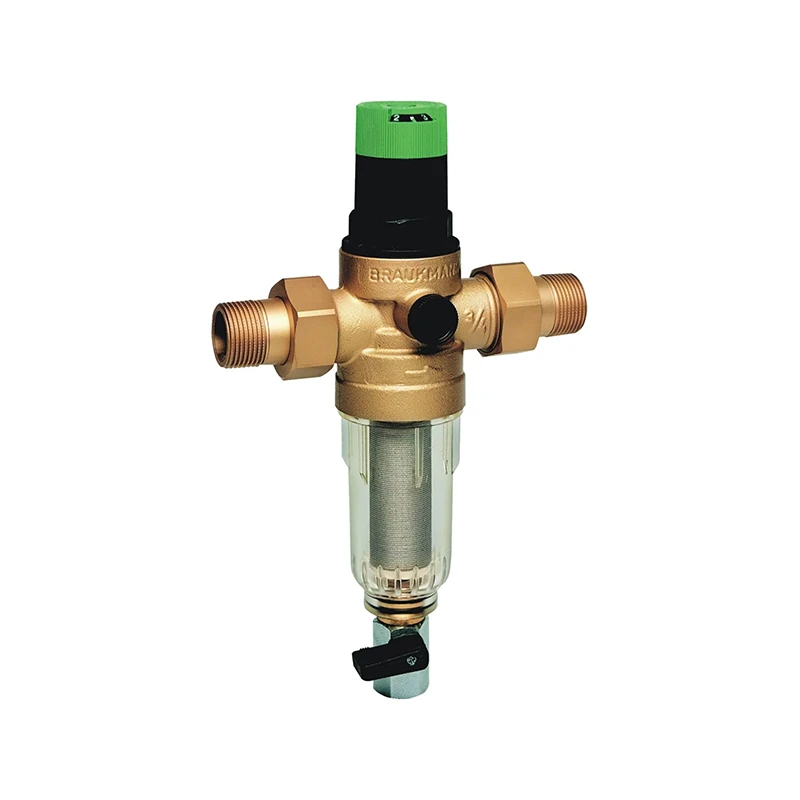 Honeywell Resideo Braukmann ivóvíz szűrő+nyomásszab. kombináció MiniPlus, átl. csésze, 1", KM+hollander, PN16, max 40°C