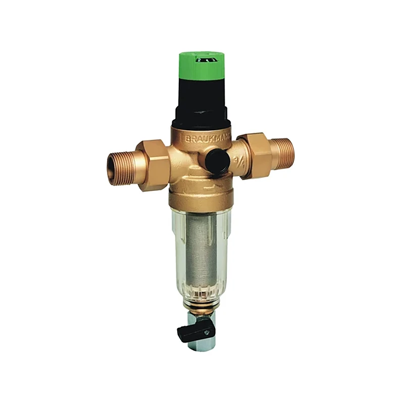 Honeywell Resideo Braukmann ivóvíz szűrő+nyomásszab. kombináció MiniPlus, átl. csésze, 3/4", KM+holl., PN16, max 40°C