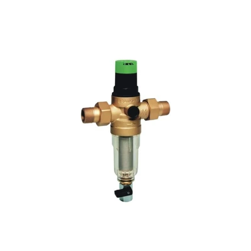 Honeywell Resideo Braukmann ivóvíz szűrő+nyomásszab. kombináció MiniPlus, átl. csésze, 5/4", KM+holl., PN16, max 40°C