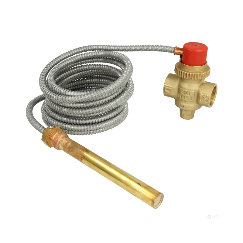 Honeywell Resideo Braukmann termikus elfolyó sz. szilárd tüz.kazánhoz, Tnyit=95°C,1300mm kap., 1/2"merülő, 3/4", BM