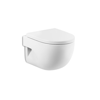 Roca Meridian Compact fali wc csésze, Rimless nyitott peremes kialakítás, mélyöblítéses