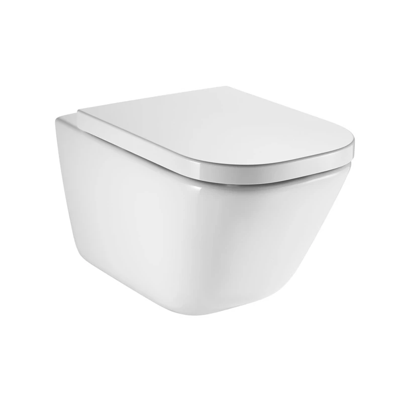 Roca The Gap Rimless fali WC csésze, Slim SoftClose WC ülőkével, szögletes, csomagban 540*350*400 mm