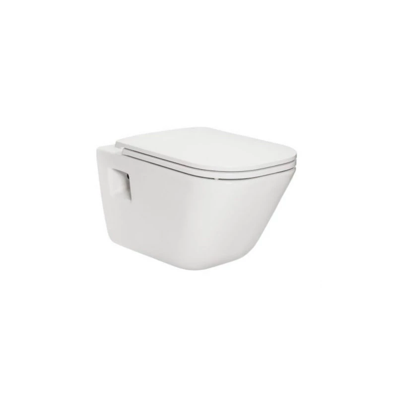 Roca The Gap fali WC csésze, Slim SoftClose WC ülőkével, szögletes, csomagban 540*350*400 mm