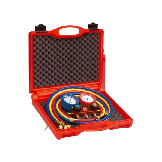 Rothenberger ECO szervizcsaptelep 80mm mamom, R32, R410Ahoz, 1,5m tömlőkészlettel, kofferben