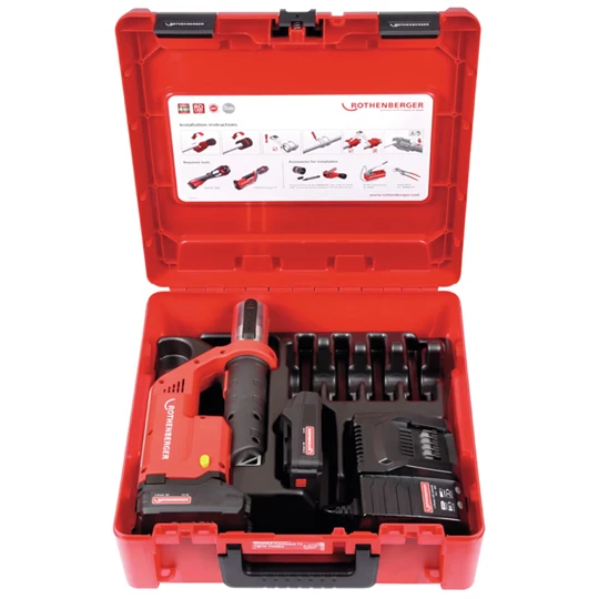 Rothenberger ROMAX Compact TT akkumulátoros présgép 2 db 2Ah-s akkumulátorral és töltővel