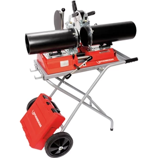 Rothenberger Roweld P 160 SANILINE műanyagcső hegesztő gép szett 40-160 mm-ig összecsukható kocsival