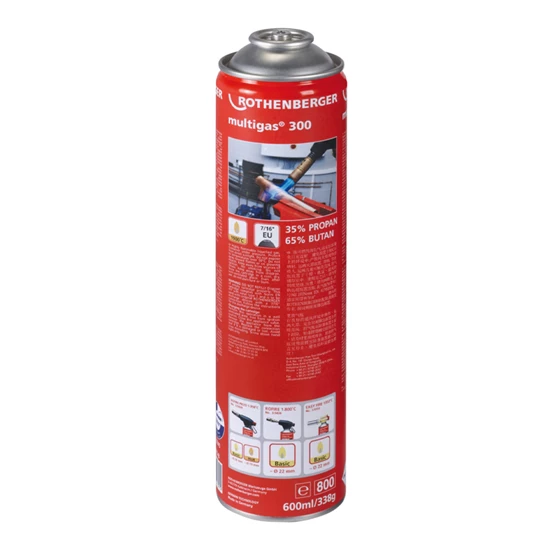 Rothenberger gázpalack, Multigas 300/ 600 ml