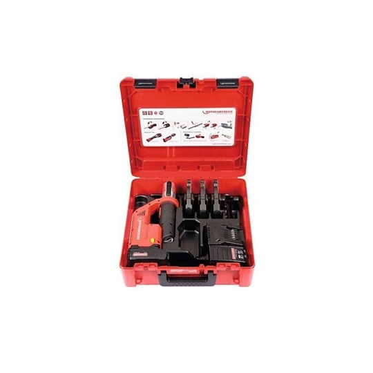 Rothenberger ROMAX Compact TT akkumulátoros présgép SV 15-22-28 préspofákkal, 1x2 Ah akku + töltő kofferben