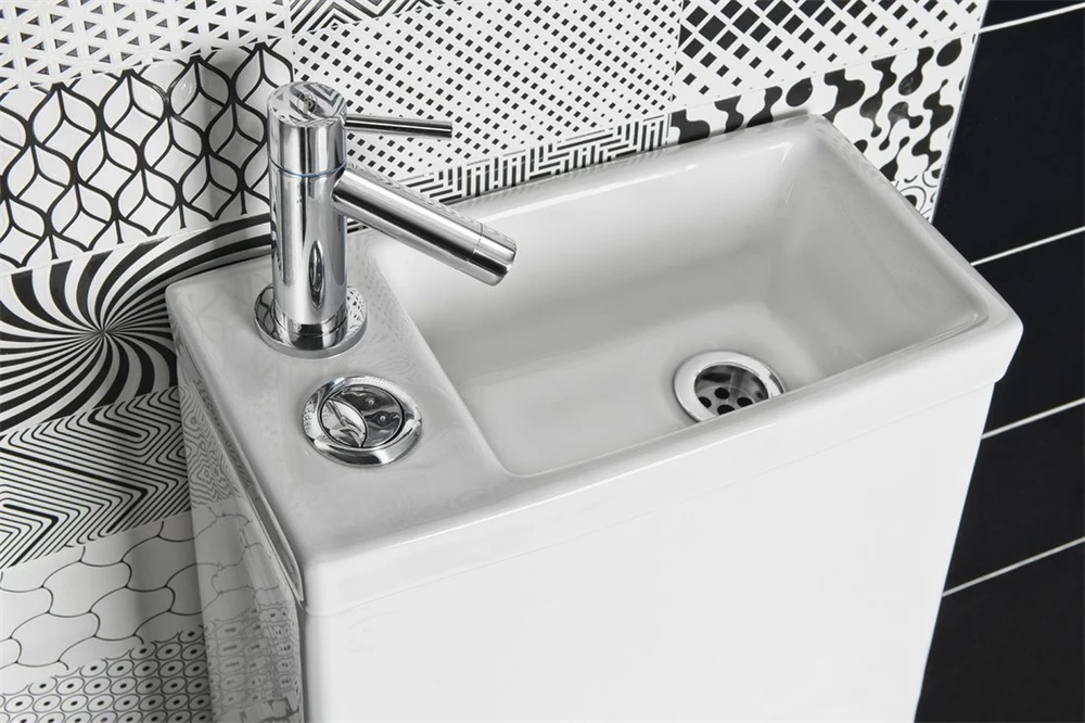 Sapho Aqualine Hygie monoblokkos wc, alsó/hátsó kifolyású, wc-ülőke nélkül, mosdóval