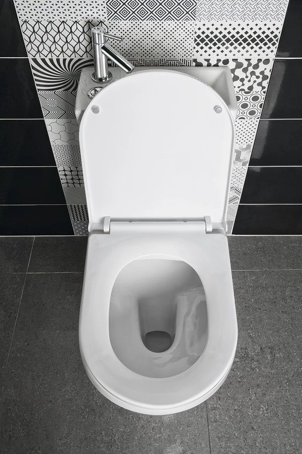 Sapho Aqualine Hygie monoblokkos wc, alsó/hátsó kifolyású, wc-ülőke nélkül, mosdóval