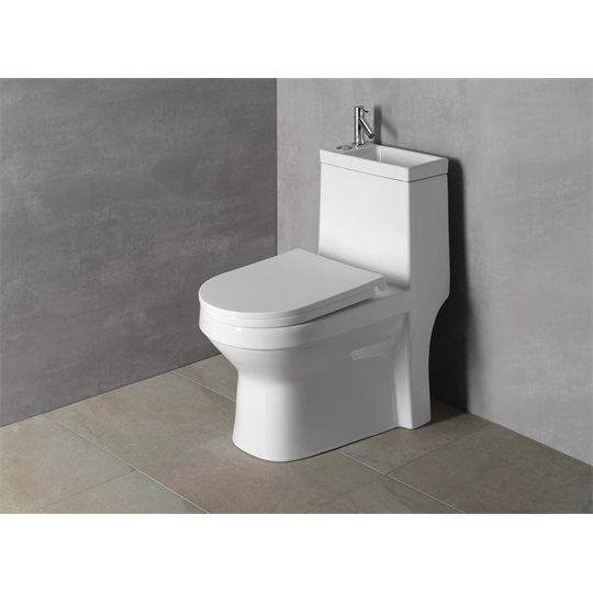 Sapho Aqualine Hygie monoblokkos wc, alsó/hátsó kifolyású, wc-ülőke nélkül, mosdóval