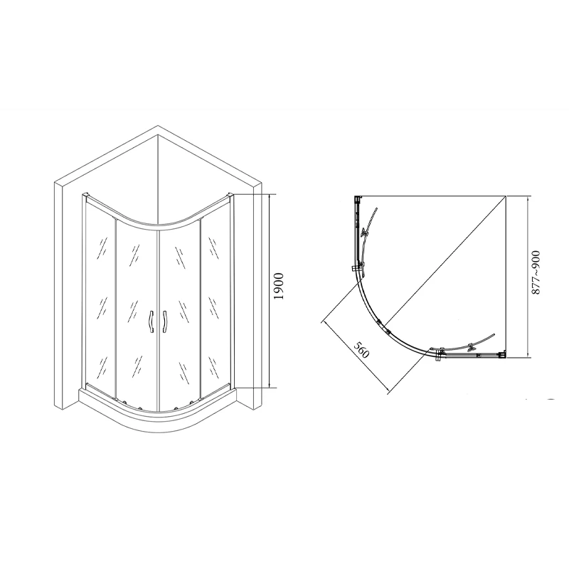 Sapho Gelco Sigma íves zuhanykabin 90x90 cm transzparent üveg dupla eltolható ajtó