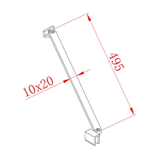 Sapho Polysan Modular sarok merevítő, 500mm, króm