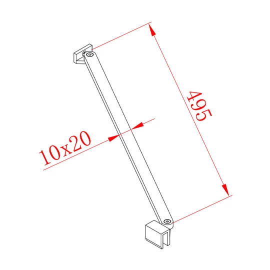 Sapho Polysan Modular sarok merevítő, 500mm, króm
