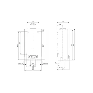 Saunier Duval átfolyós gáz vízmelegítő, kéményes, elemes gyújtású, Opalia C mini 11/1 LI (H-HU)