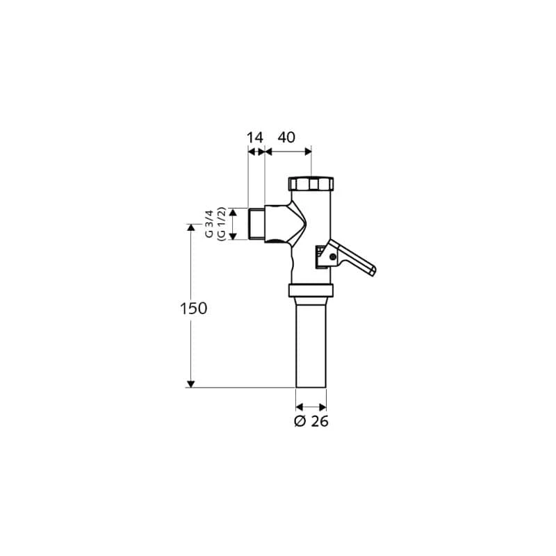 Schell wc szelep nyomófüles  3/4" 