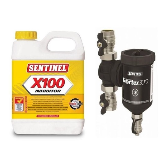 Sentinel Procection Pack (VORTEX 300 3/4" iszapleválasztó + X100/1 inhibitor adalék, 1 liter)