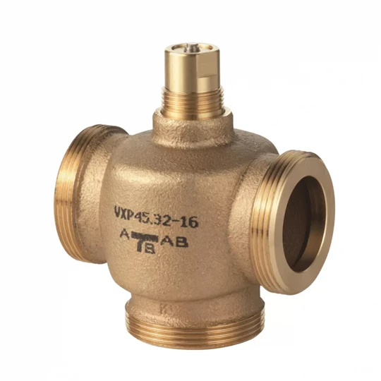 Siemens háromjáratú szelep Dn25 1" Pn16 kvs=6,3  2-110C°-ig  5/4"km menet