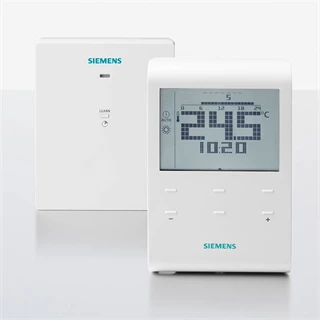 Siemens RDE100.1RFS heti időprogramos vezeték nélküli termosztát szett, LCD kijelzővel