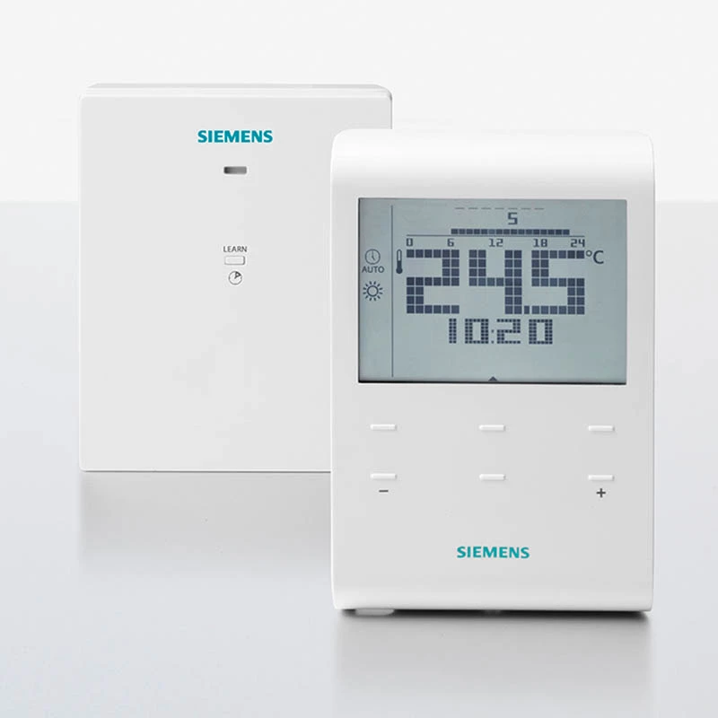 Siemens RDE100.1RFS heti időprogramos vezeték nélküli termosztát szett, LCD kijelzővel