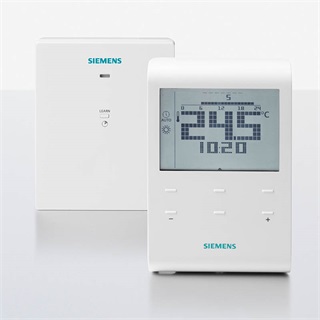 Siemens RDE100.1RFS heti időprogramos vezeték nélküli termosztát szett, LCD kijelzővel