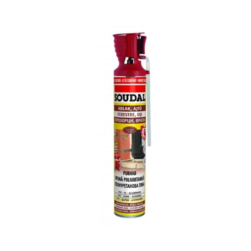 Soudal purhab 750ml piros,visszazárható