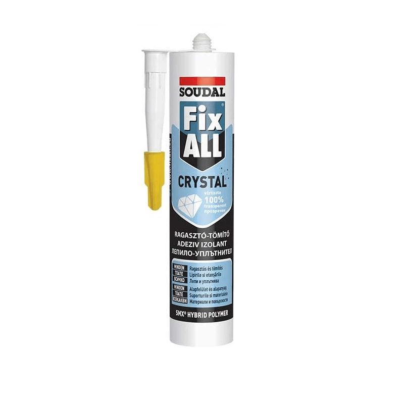 Soudal ragasztó Fix-All Crystal átlátszó (290ml víztiszta)