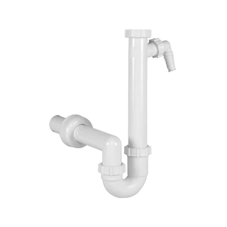 Styron csőszifon leeresztőszelep nélkül mosogatógép csatlakozóval