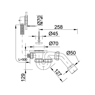 Styron kádszifon(komplett)