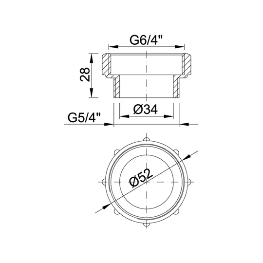 Styron szűkítő szifonhoz 6/4-5/4 KB + tömítés (20 db/csomag)