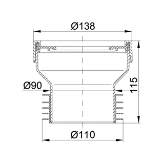 Styron wc bekötő egyenes