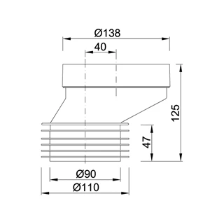 Styron wc lefolyó csatlakozó,40 mm-es