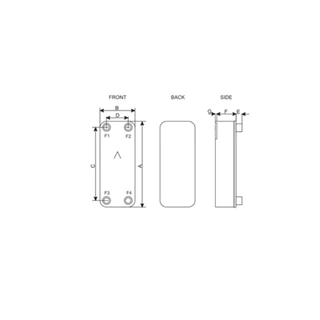 Swep B10THx40/1P-SC-M 4x1"22 lemezes hőcserélő forrasztott kivitel (anyag AISI 316)