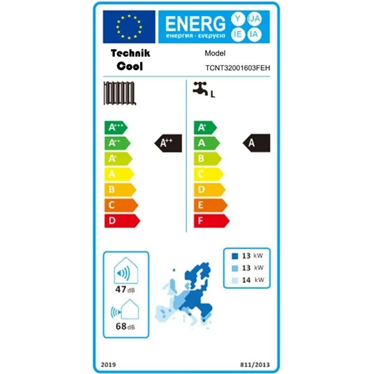 Technik Cool PRO split levegő-víz hőszivattyú beépített 185 literes HMV tárolóval, 16 kW, 3 fázisú, 400 V